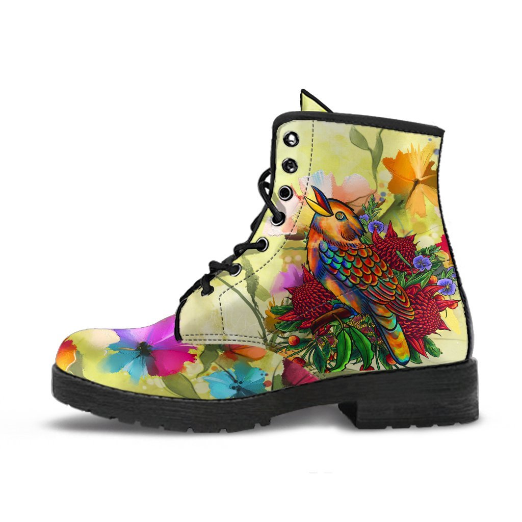 leather-boots-australia-kookaburra-with-waratah