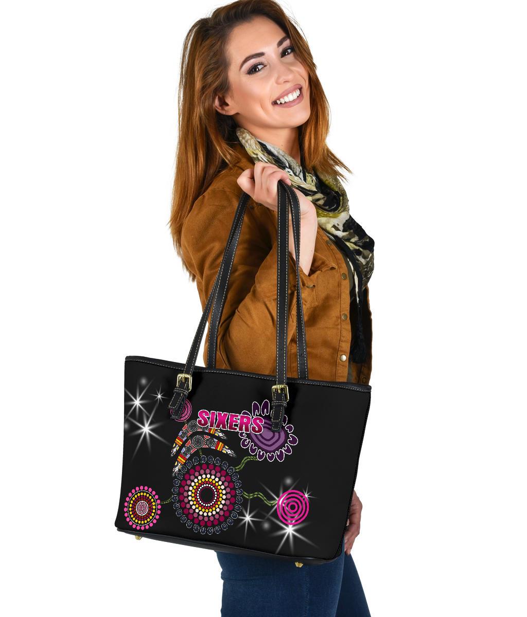 sydney-small-leather-tote-sixers-indigenous-black