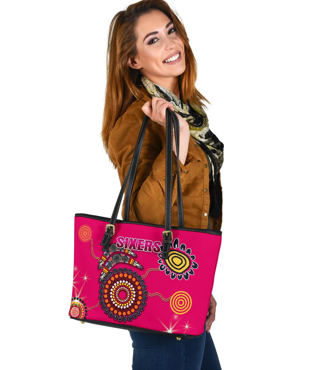 sydney-small-leather-tote-sixers-indigenous-magenta