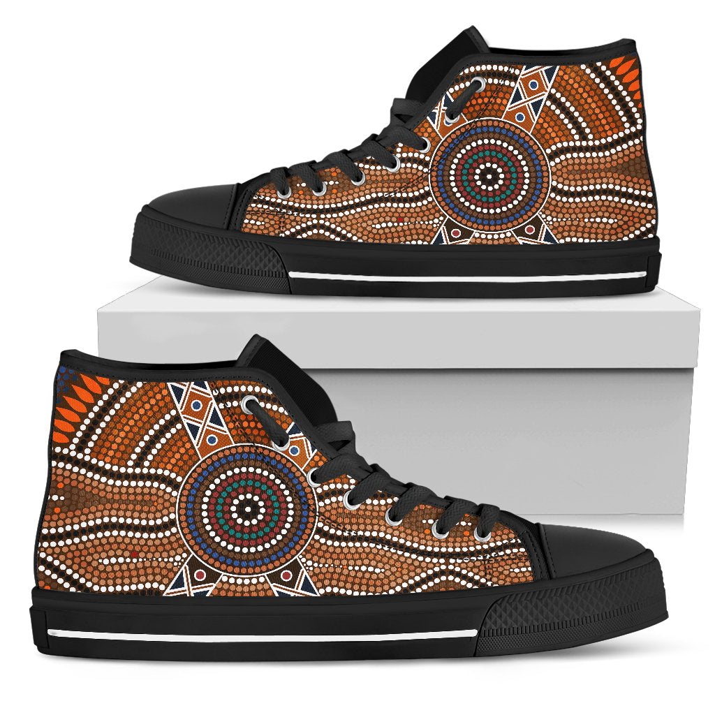 canvas-shoes-aboriginal-dot-painting-shoes-ver01-high-top