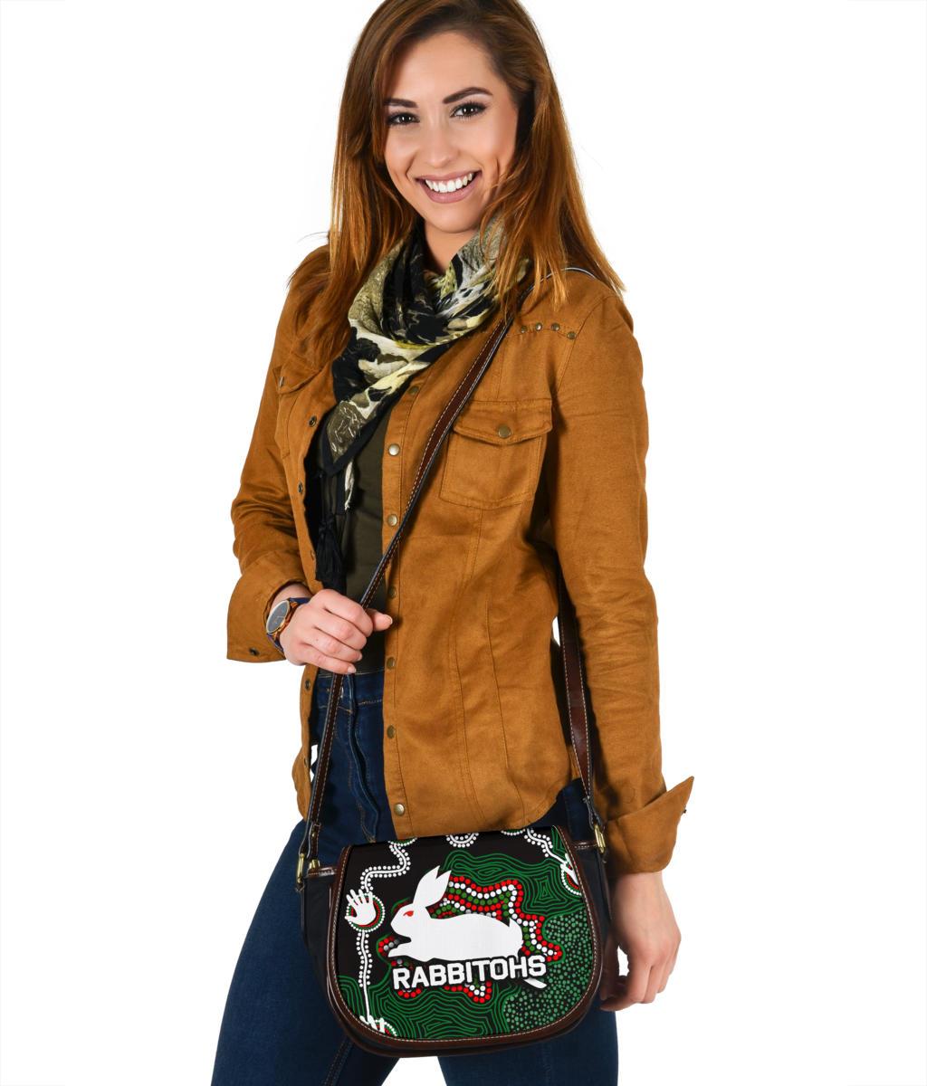 rabbitohs-leather-saddle-bag-aboriginal-2