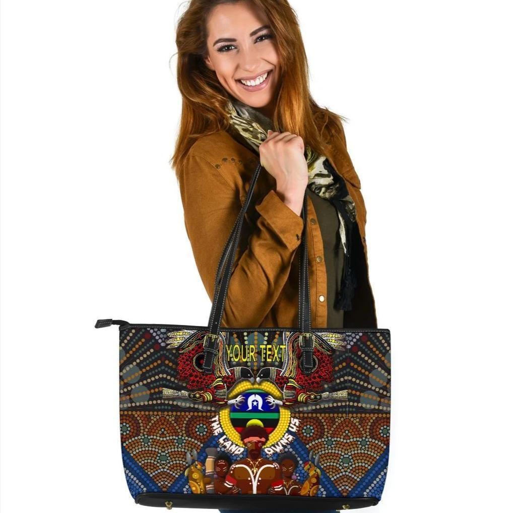 custom-text-the-land-owns-us-large-leather-tote-bag