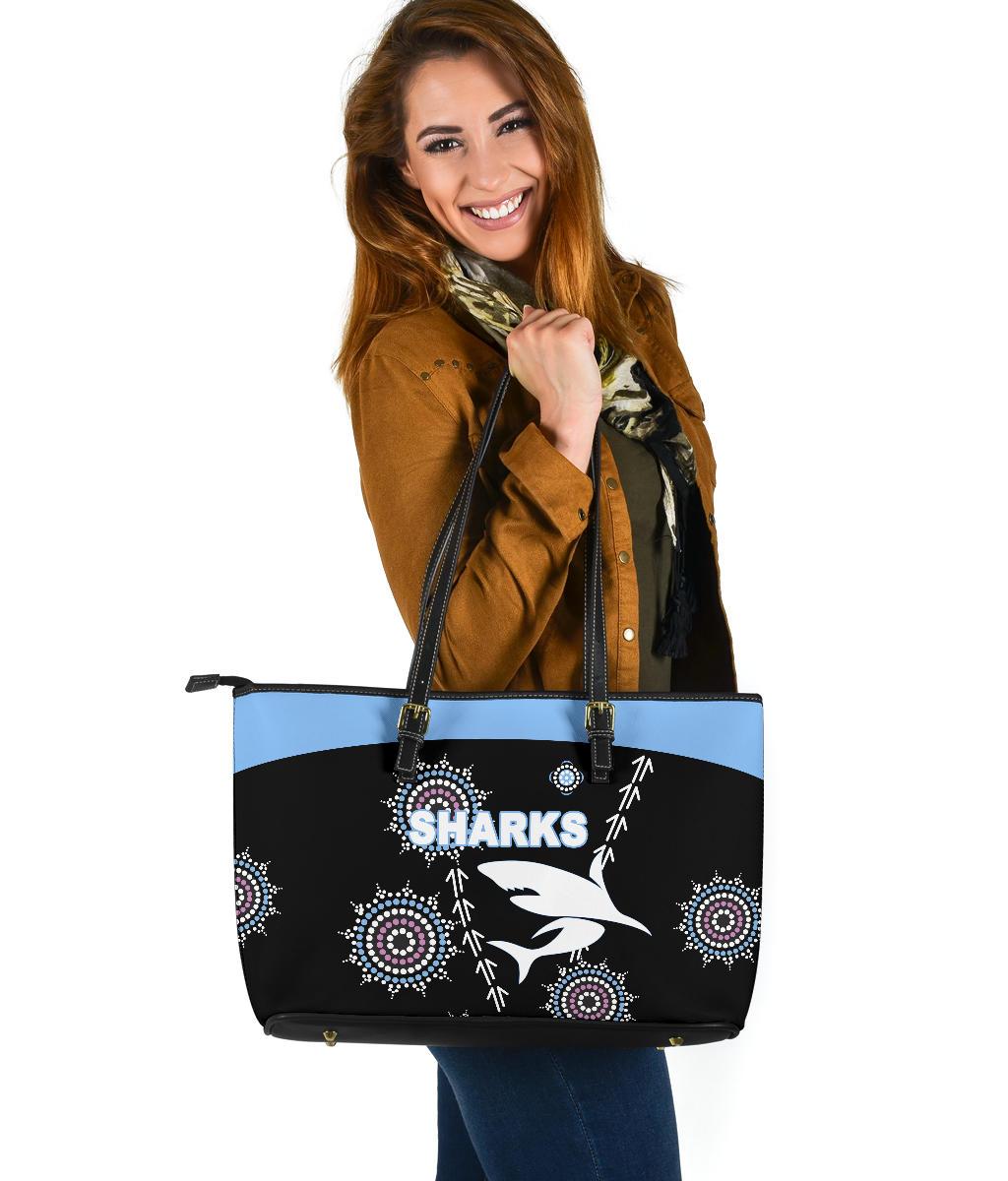 cronulla-large-leather-tote-sharks-simple-indigenous-black