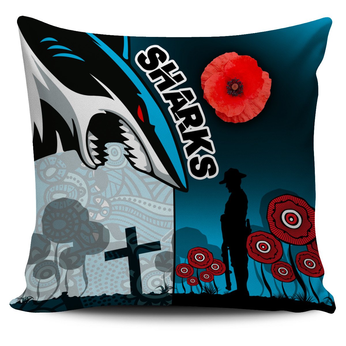 sharks-pillow-cover-cronulla-anzac-day