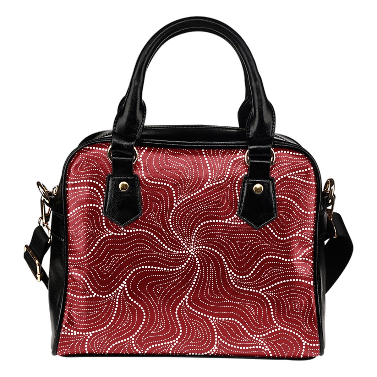 Aboriginal Shoulder Handbag, Australian Red Dot Painting Bag - Vibe Hoodie