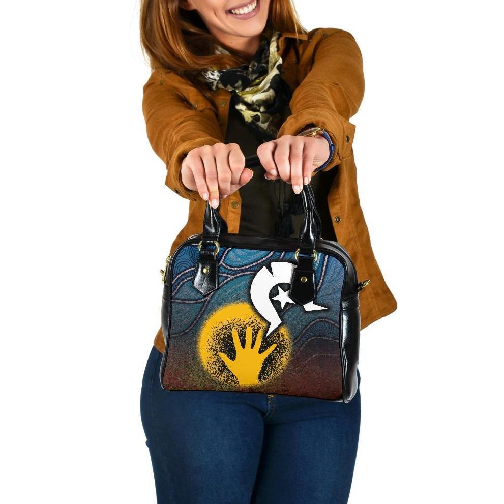 Aboriginal Shoulder Handbag - Aboriginal and Torres Strait Islanders Flag - Vibe Hoodie