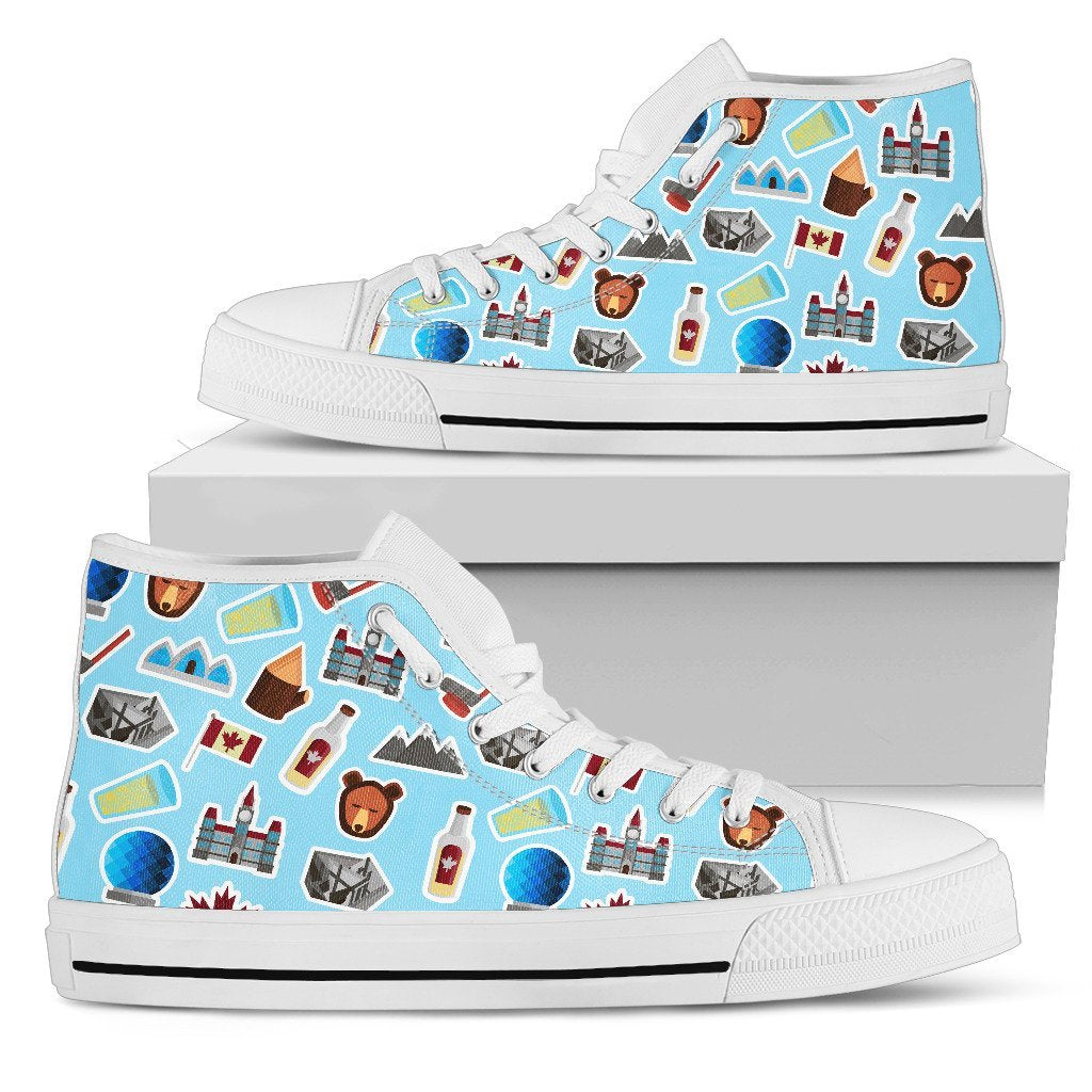 canada-symbols-pattern-4-hightop-canvas-shoes
