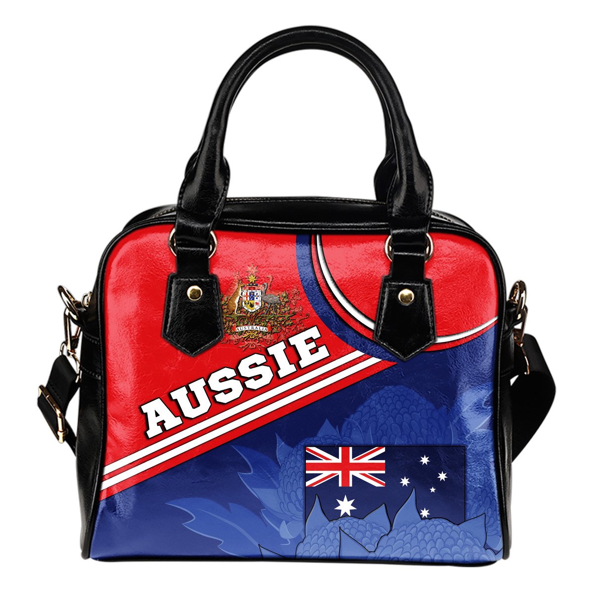 Shoulder Handbag - Aus Flag and Coat of Arms Shoulder Handbag Waratah Flowers - Vibe Hoodie
