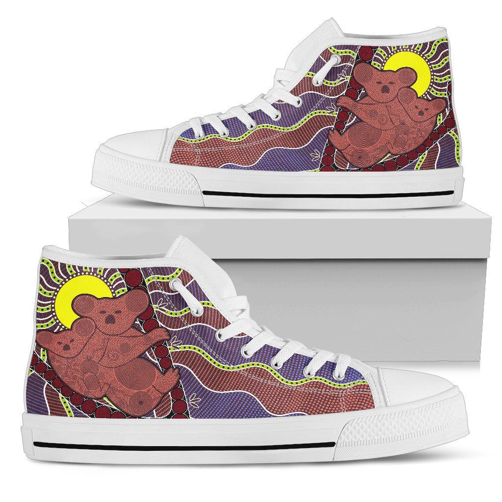 canvas-shoes-koala-shoes-aboriginal-patterns-high-top