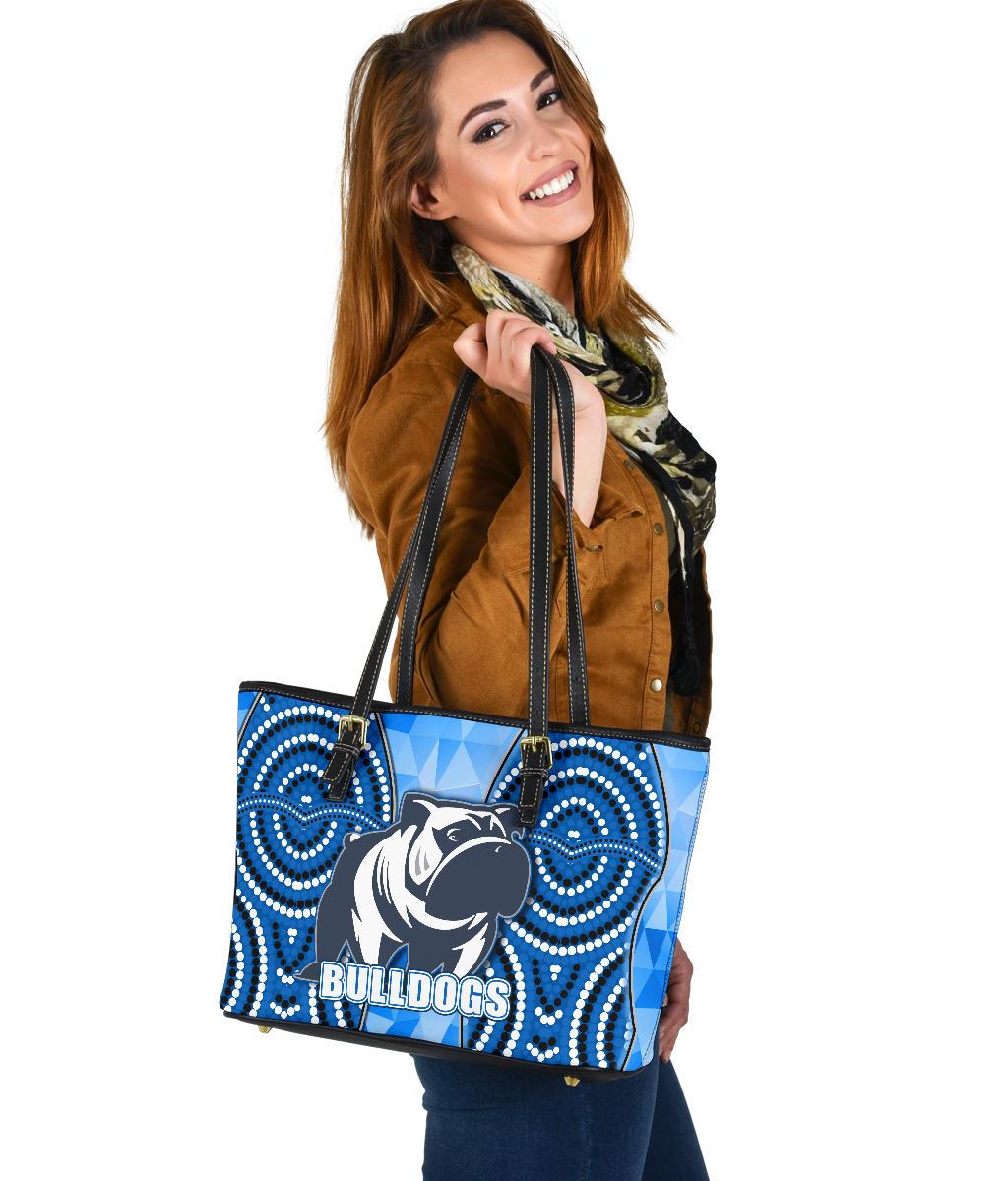 bulldogs-small-leather-tote-bag-indigenous-snappy