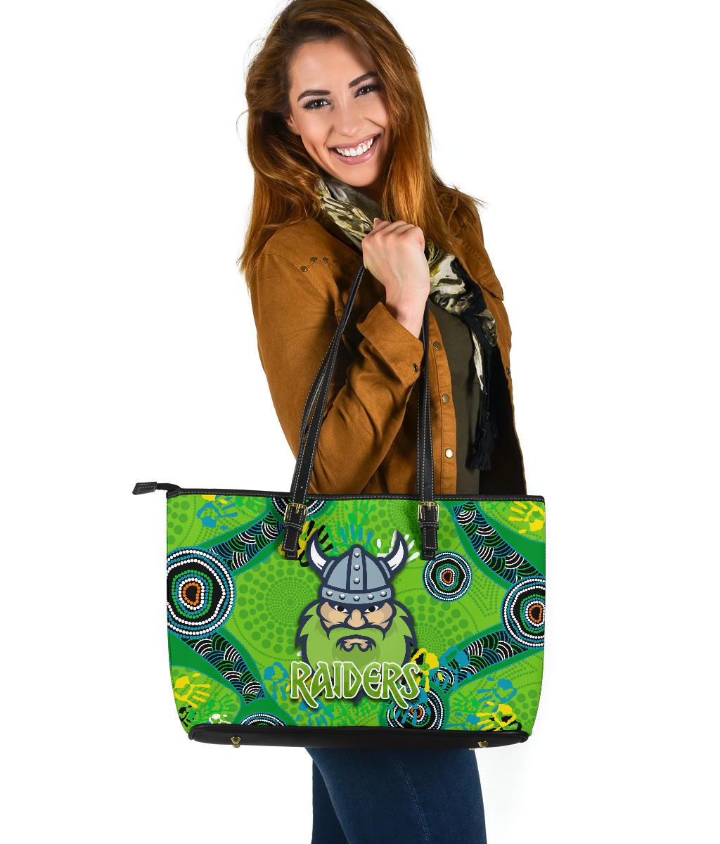 canberra-large-leather-tote-raiders-viking-indigenous