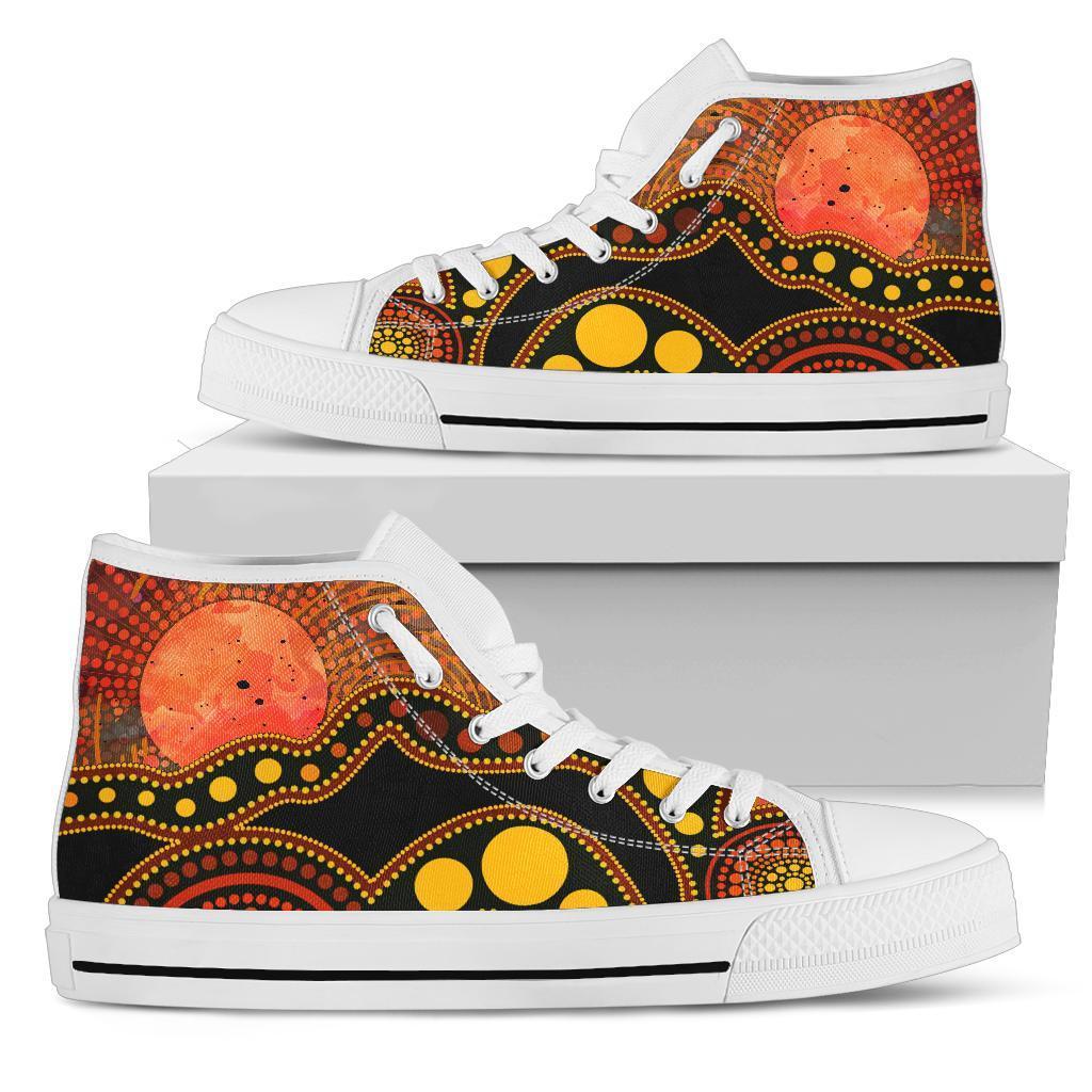 aboriginal-high-top-shoe-australia-indigenous-flag-circle-dot-painting-art-golden