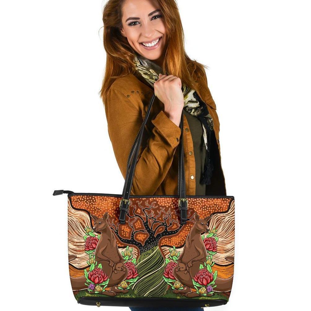 aboriginal-leather-tote-bag-kangaroo-with-indigenous-tree