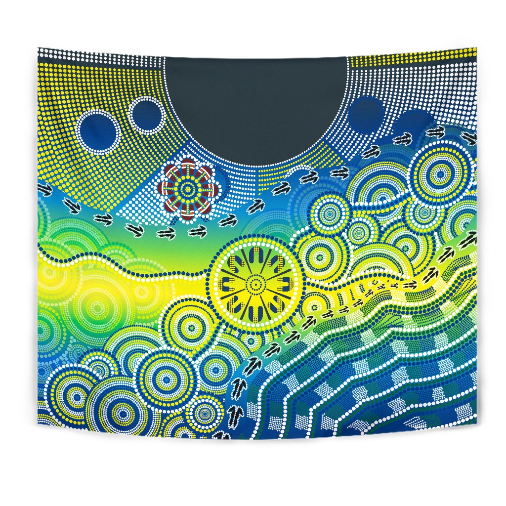 aboriginal-tapestry-dot-painting-indigenous-circle-patterns