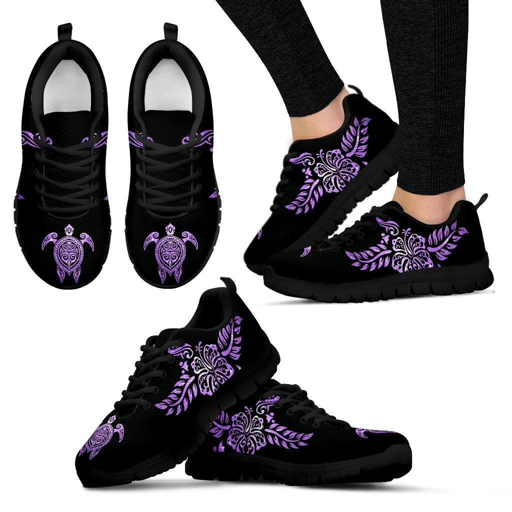 deep-purple-sea-turtle-and-hibiscus-womens-mens-kids-sneakers-shoes