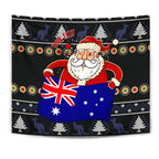 christmas-personalised-tapestry-australia-santa-claus-hold-the-flag-black