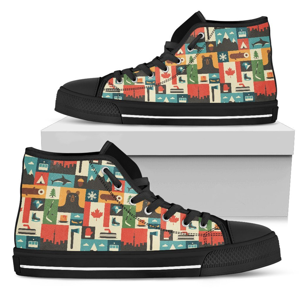 canada-symbols-pattern-2-hightop-canvas-shoes
