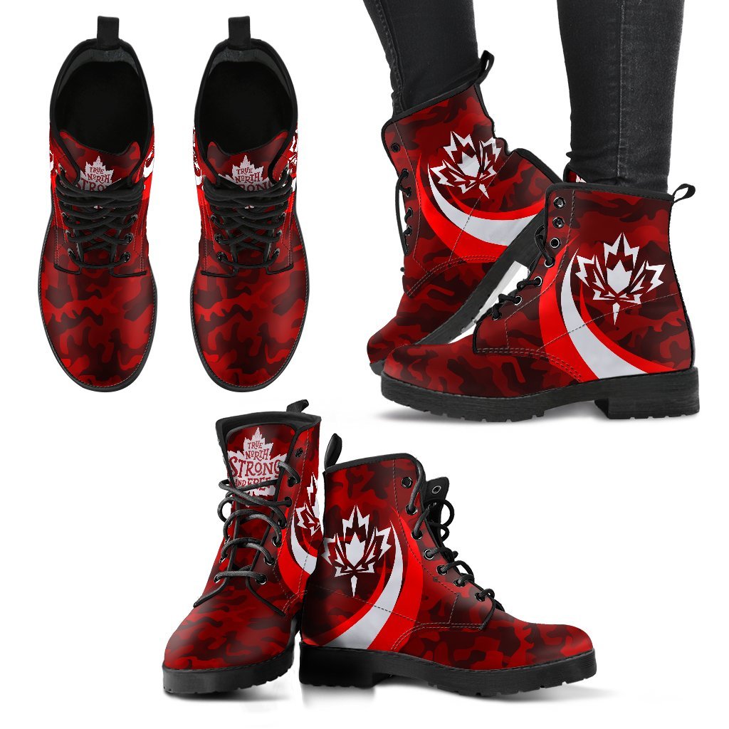canada-true-north-strong-and-free-leather-boots