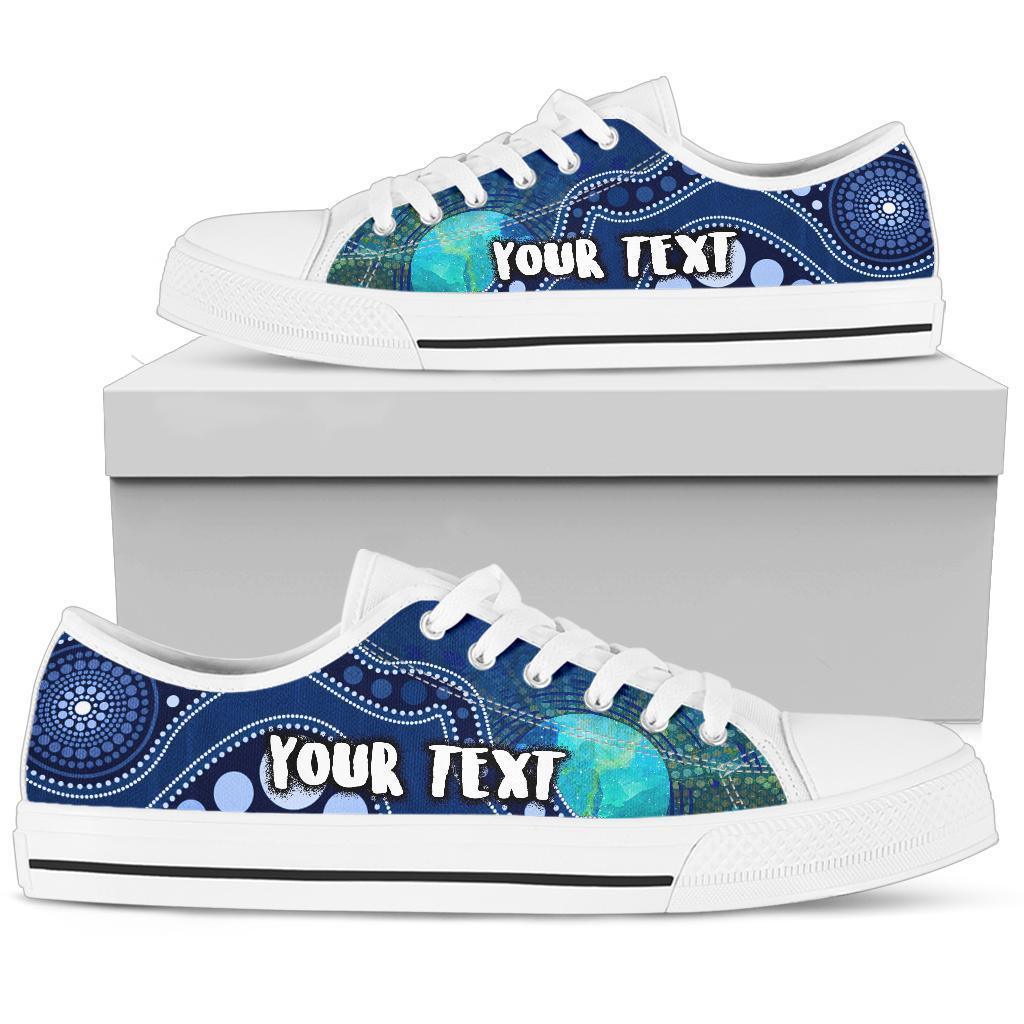 custom-text-aboriginal-low-top-shoes-australia-indigenous-flag-circle-dot-painting-art-blue