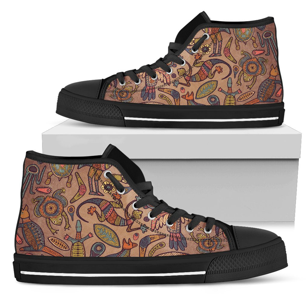 canvas-shoes-australian-animals-shoes-aboriginal-patterns-high-top