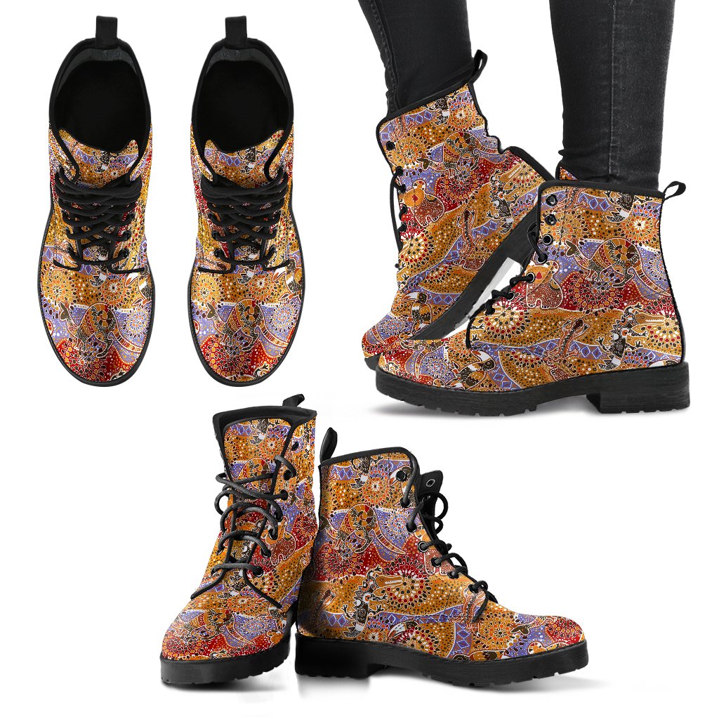 aboriginal-leather-boots-koala-kangaroo-kookaburra-patterns