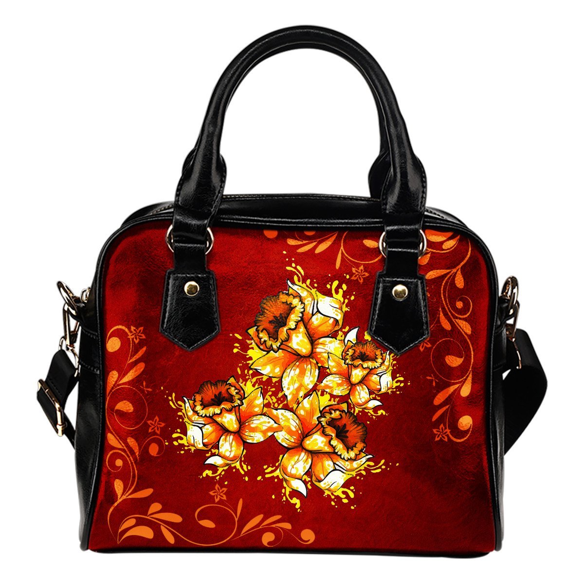 Wales Daffodil Flower Shoulder Handbag - Vibe Hoodie