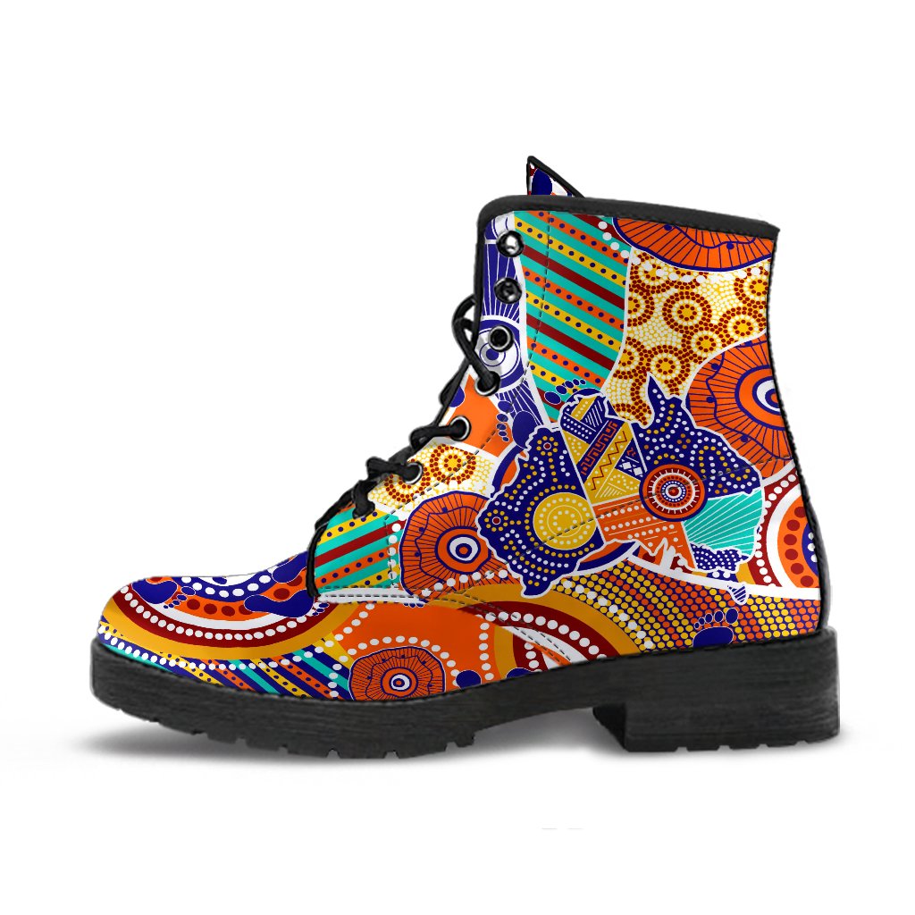 aboriginal-leather-boots-australian-map-dot-painting