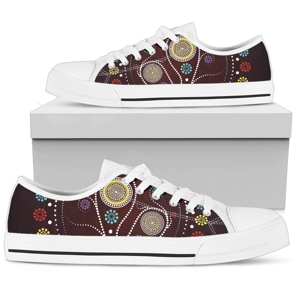 canvas-shoes-aboriginal-dot-painting-shoes-patterns-tree-low-top