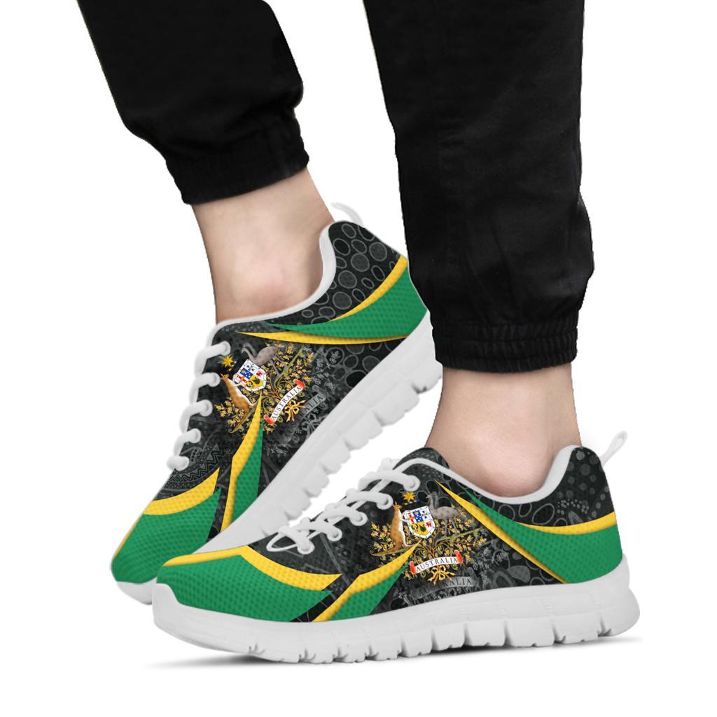 aboriginal-sneakers-australian-coat-of-arms-aussie-spirit-green