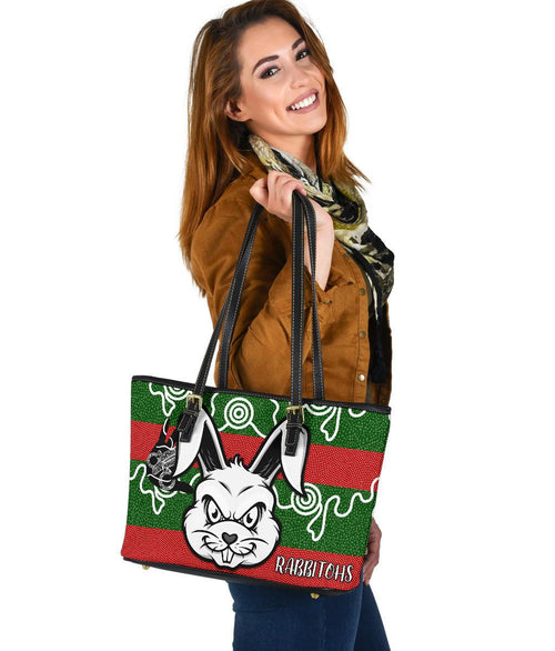 rabbitohs-indigenous-small-leather-tote-rabbit-head