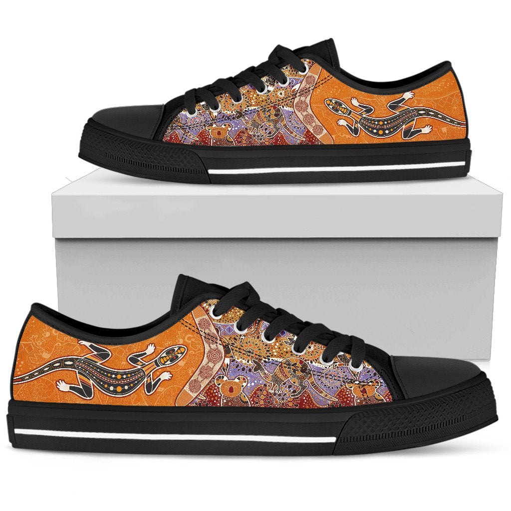canvas-shoes-aboriginal-patterns-shoes-boomerang-lizard-low-top