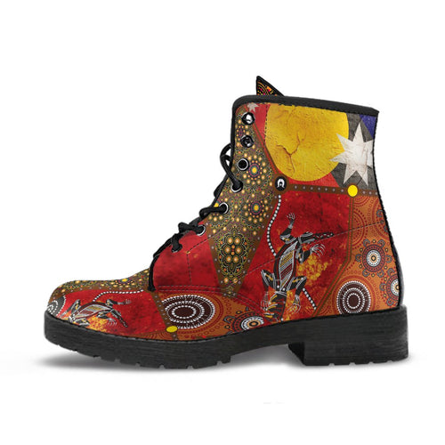 leather-boots-aboriginal-dot-painting-flags-crocodile