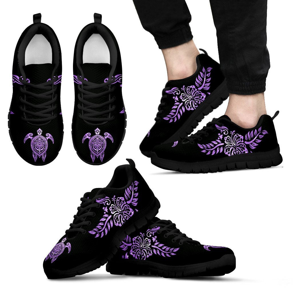 deep-purple-sea-turtle-and-hibiscus-womens-mens-kids-sneakers-shoes