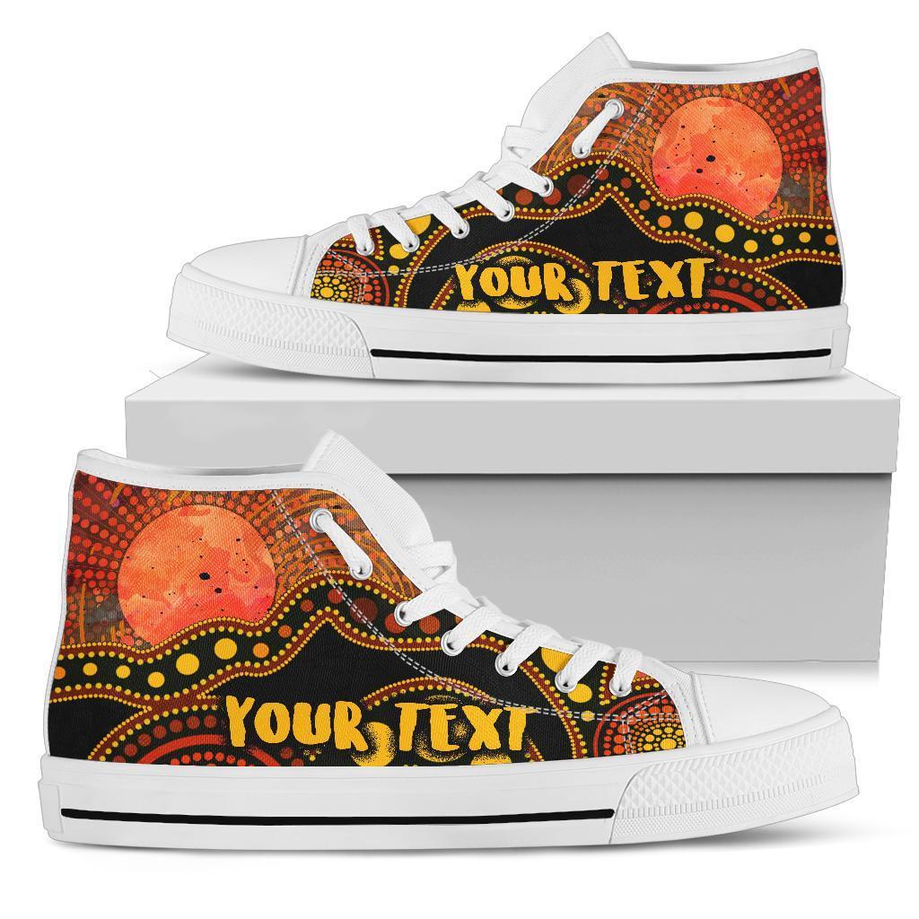 custom-text-aboriginal-high-top-shoes-australia-indigenous-flag-circle-dot-painting-art-golden