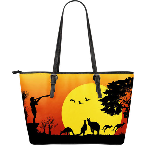 leather-tote-kangaroo-bag-australian-didgeridoo-sunset-16-x-5-x-10-inches
