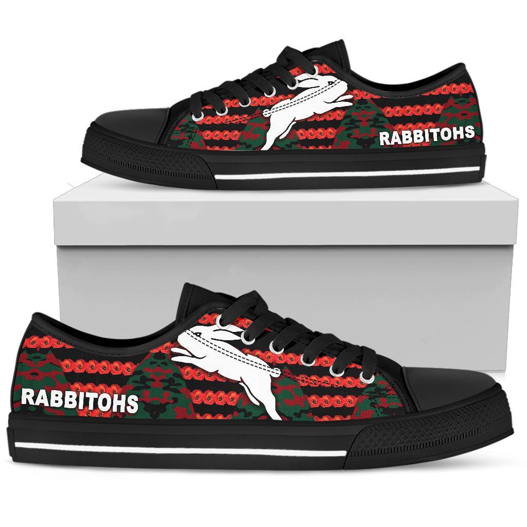 south-sydney-rabbitohs-low-top-shoe-anzac-day-poppy-flower-vibes
