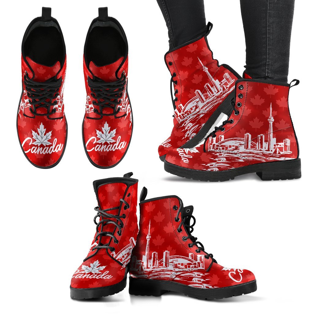 canada-toronto-with-maple-leaf-background-leather-boots