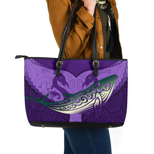 maori-manaia-whales-gods-of-the-sea-leather-tote-bag-purple