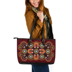 aboriginal-large-leather-tote-bag-aboriginal-dot-painting-flowers-style-1