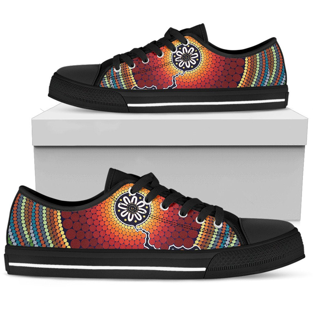 canvas-shoes-aboriginal-dot-painting-shoes-ver11-low-top