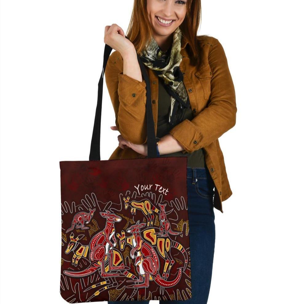 custom-aboriginal-tote-bags-kangaroo-family-with-hand-art
