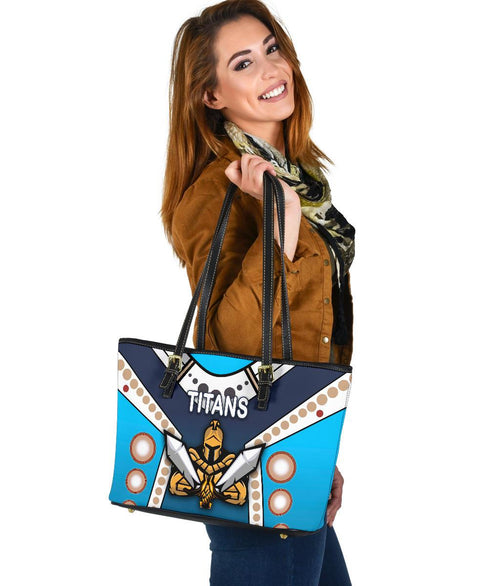 gold-coast-small-leather-tote-titans-gladiator-simple-indigenous