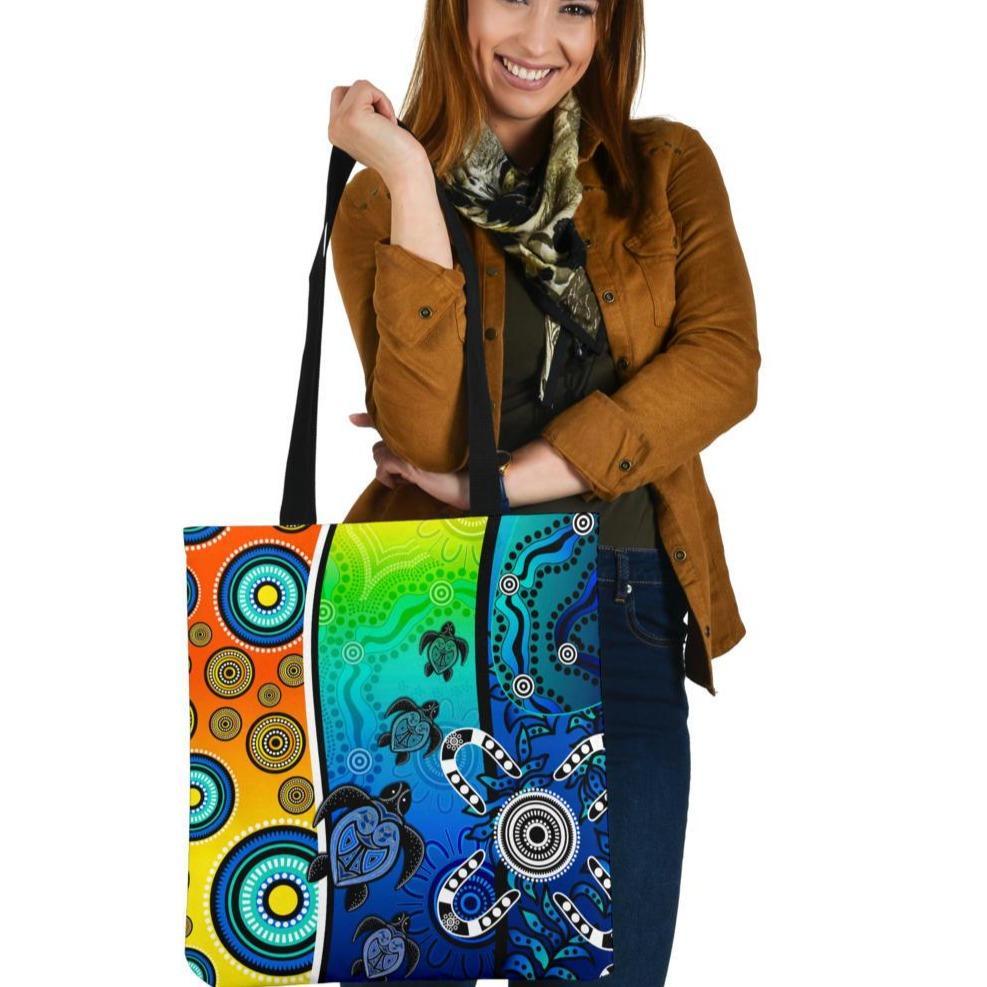 aboriginal-tote-bags-indigenous-turtle-dot-painting-art