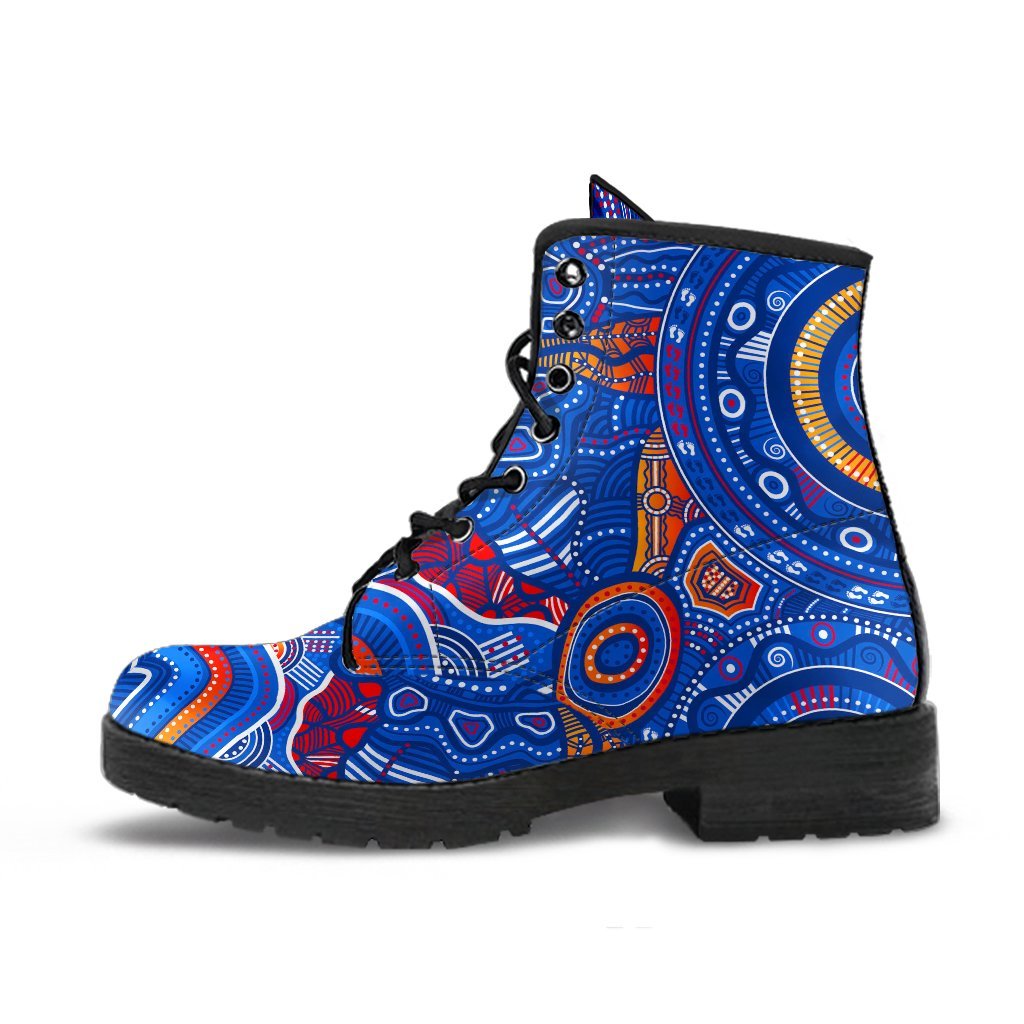 aboriginal-leather-boots-indigenous-footprint-patterns-blue-color