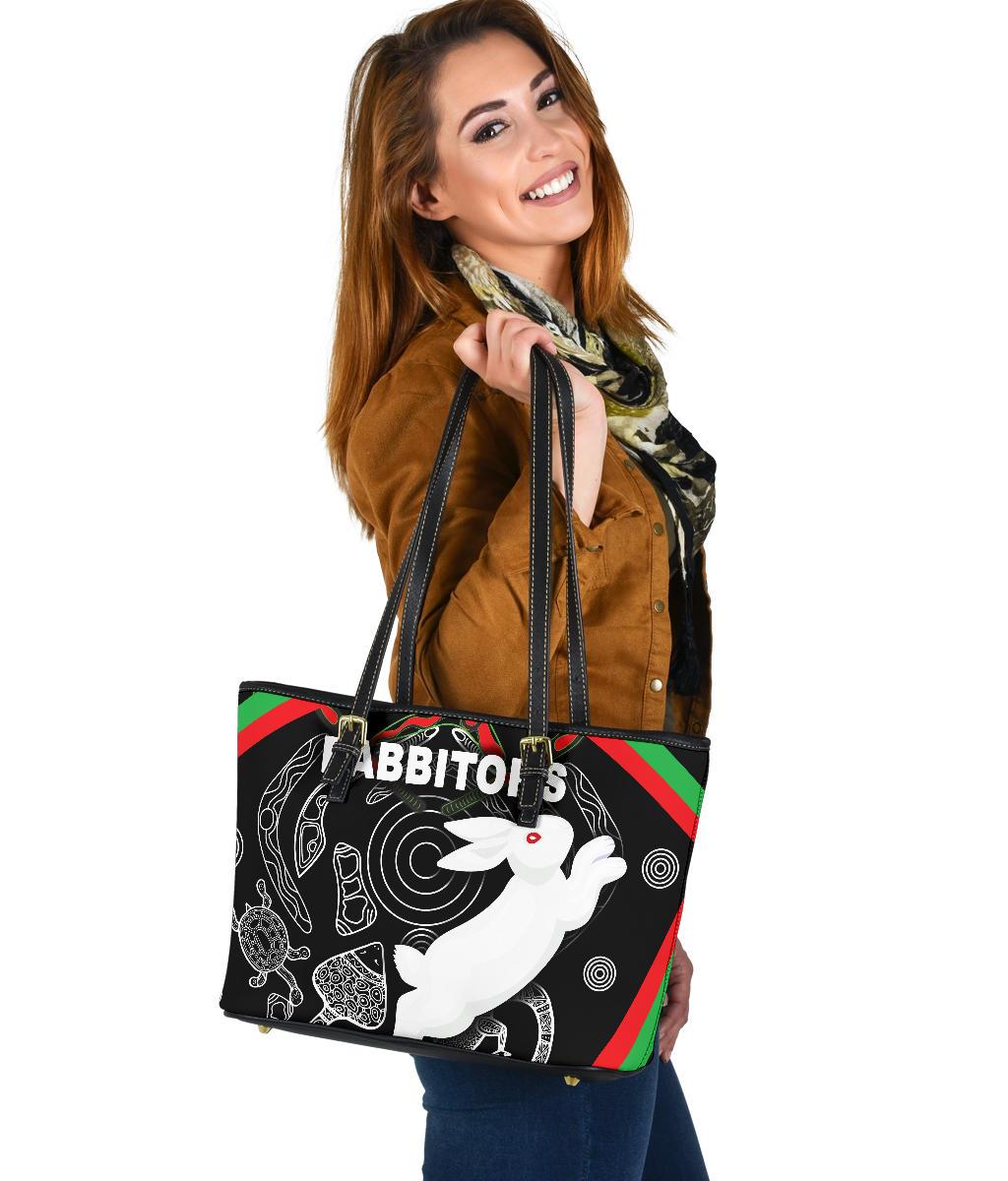 rabbitohs-small-leather-tote-indigenous-mystery-vibes