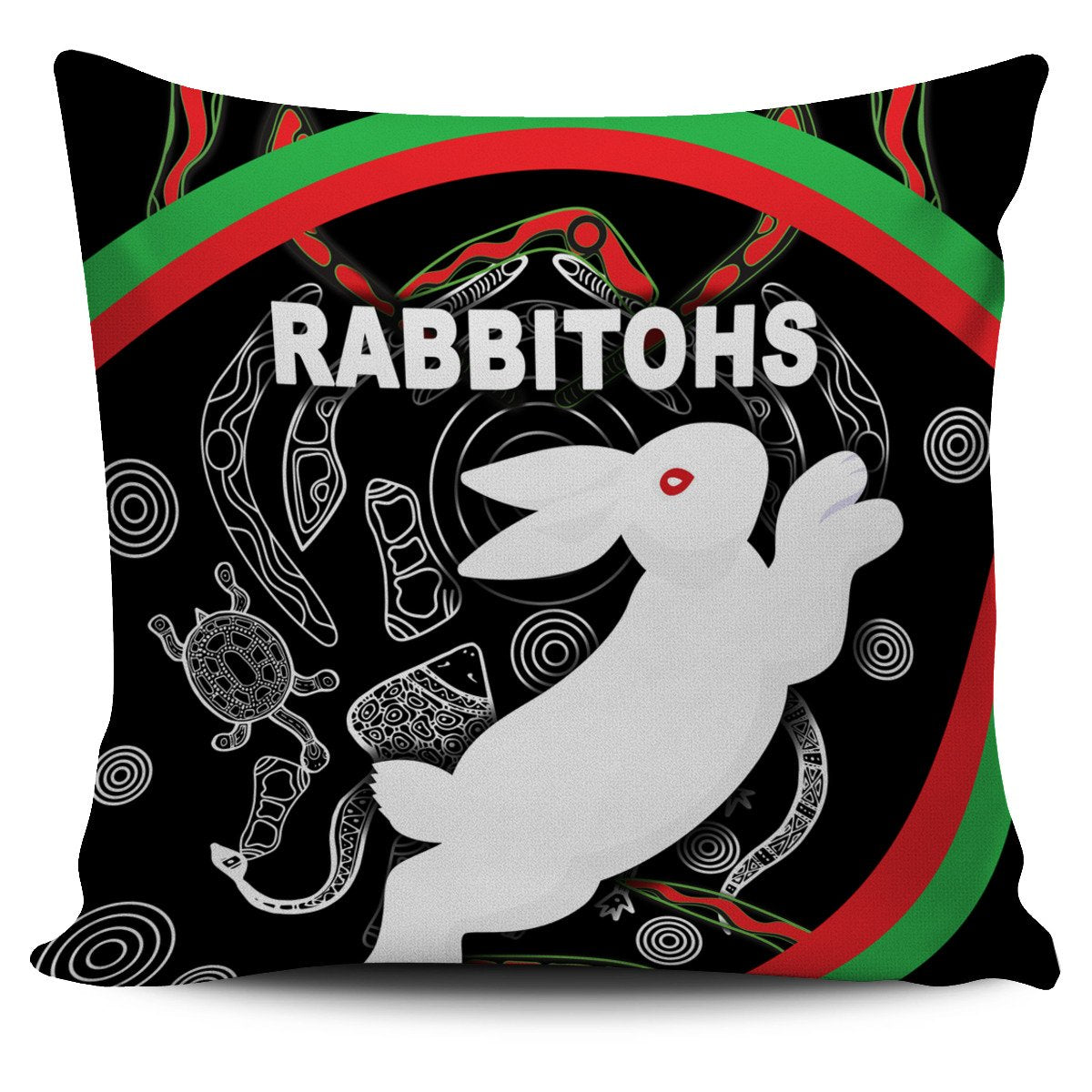 rabbitohs-pillow-cover-indigenous-mystery-vibes