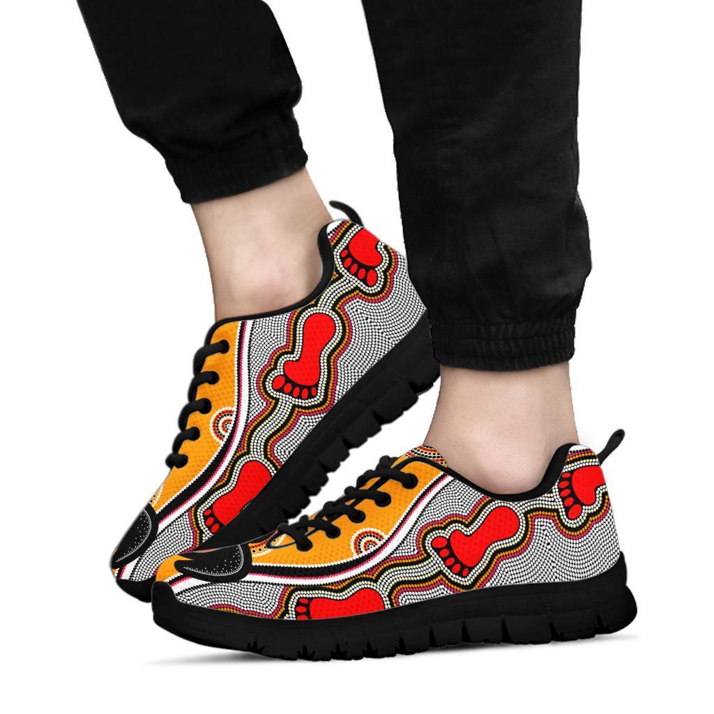 aboriginal-sneakers-turtle-patterns-aus-flag-footprint-dot-painting