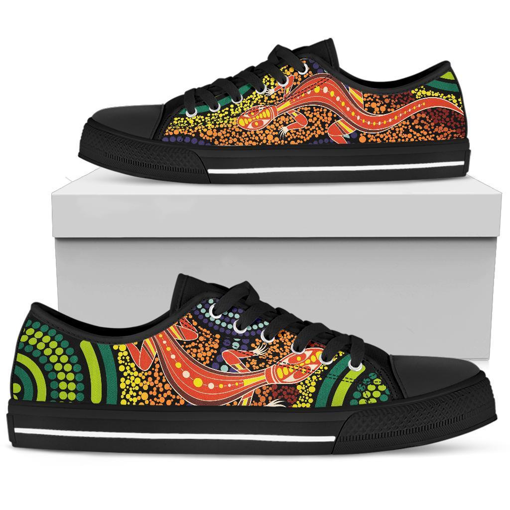 1st-australia-low-top-shoes-aboriginal-two-lizards-dot-painting-circle