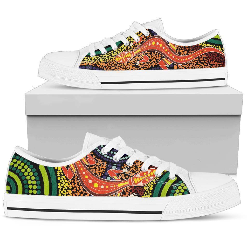 1st-australia-low-top-shoes-aboriginal-two-lizards-dot-painting-circle