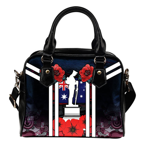 Shoulder Handbag - Anzac Day Bags - Poppy Flowerss Dot Painting - Vibe Hoodie